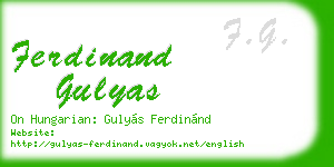 ferdinand gulyas business card